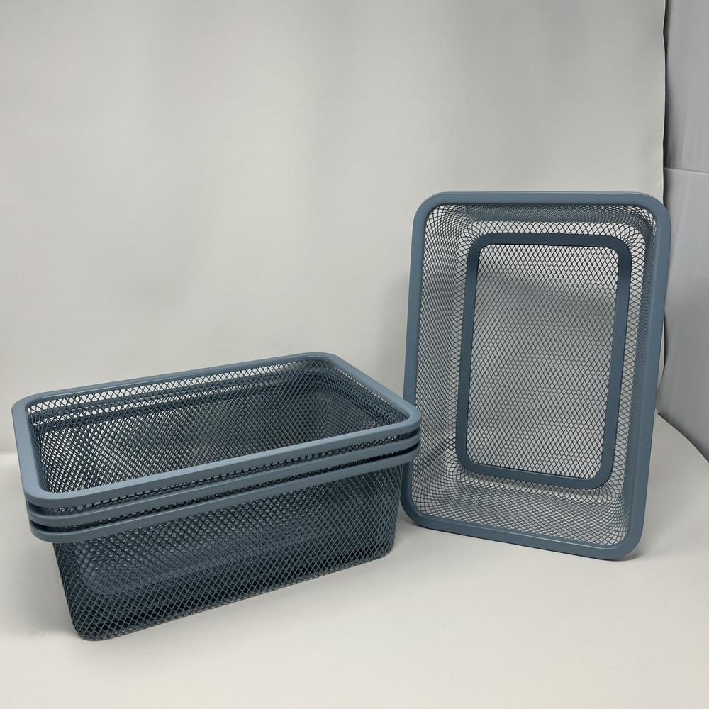 (Lot of 4) Ikea TROFAST Mesh Storage Box Blue Gray 7 7/8 x 11 3/4 x 3 7/8" New